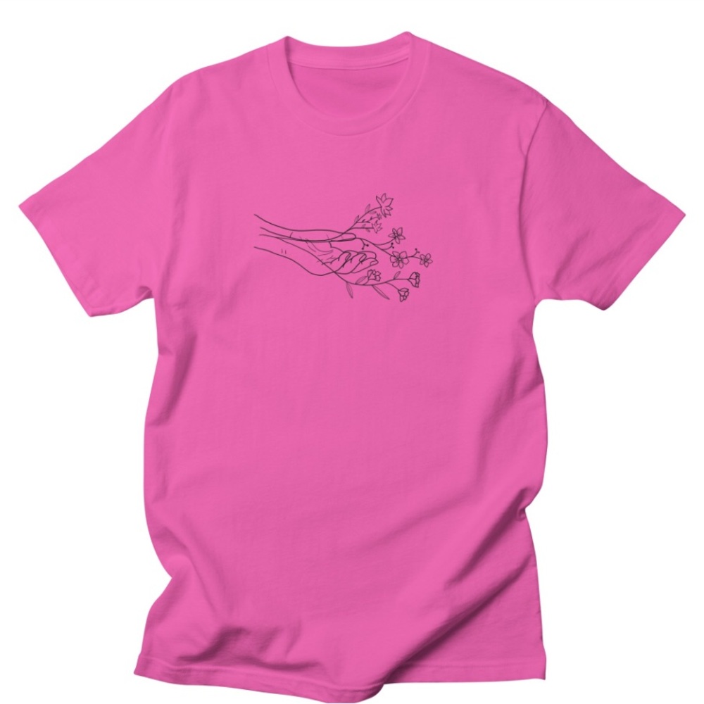 flower hand t shirt